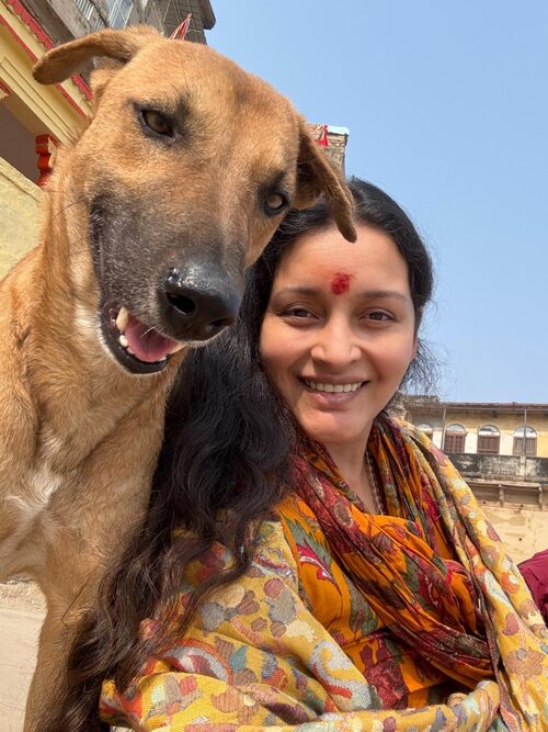 Bond between caregiver and rescued dog